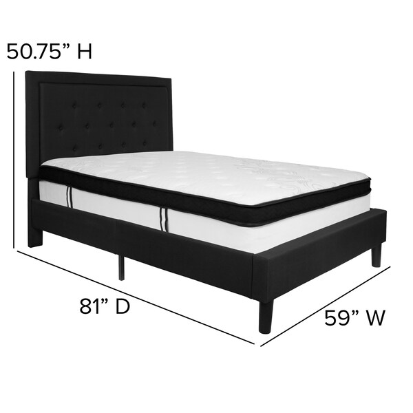 Flash Furniture Full Platform Bed Set, Black - SL-BMF-22-GG