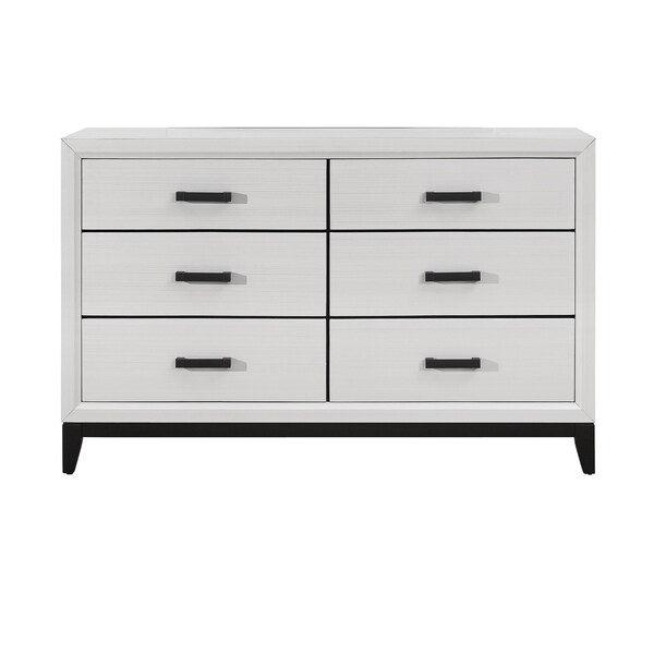 Global Furniture Usa Rustic Transitional Foil Kate White Queen Bed Group - 2856
