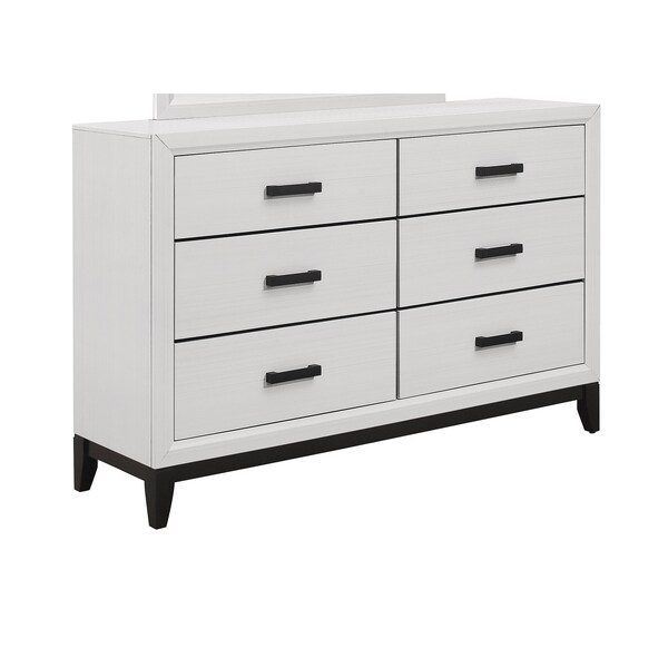 Global Furniture Usa Rustic Transitional Foil Kate White Queen Bed Group - 2856