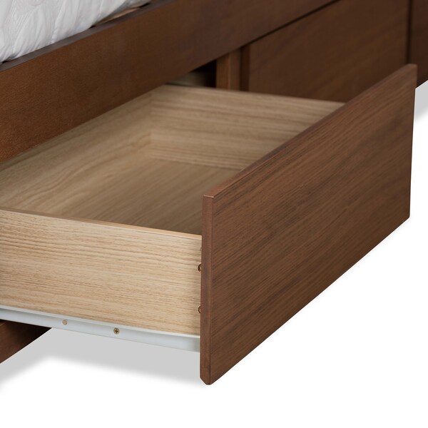 Baxton Studio Lisa Modern Ash Walnut Brown Finished Wood King Size 3-Drawer Storage Bed - 180-9427-9622-ZORO
