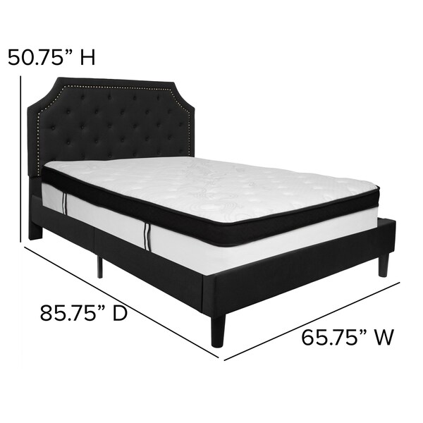 Flash Furniture Queen Platform Bed Set, Black - SL-BMF-7-GG