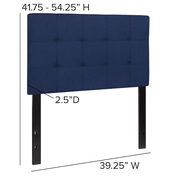 Flash Furniture Bedford Headboard, Twin Size, Navy Fabric - HG-HB1704-T-N-GG