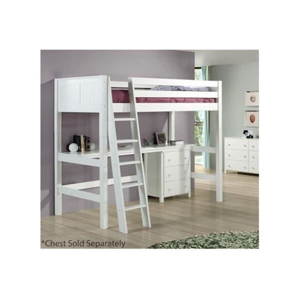 Camaflexi C623-Wh High Loft Bed Panel Headboard White Finish- Twin Size Mattress - C623_WH