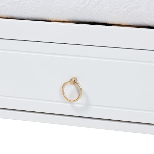 Baxton Studio Lowri Classic and Traditional White Finished Wood Twin Size 3Drawer Daybed - 222-12598-ZORO