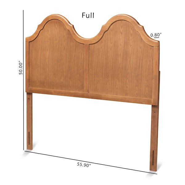 Baxton Studio Tobin Vintage Classic and Traditional Ash Walnut Finished Wood Queen Size Arched Headboard - 181-11125-ZORO