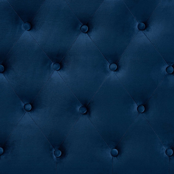 Baxton Studio Clovis ModernNavy Blue Velvet Upholstered Headboard-Queen - 198-12396-ZORO