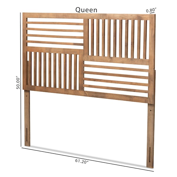 Baxton Studio Adler Modern and Contemporary Transitional Ash Walnut Finished Wood Queen Size Headboard - 180-11144-ZORO