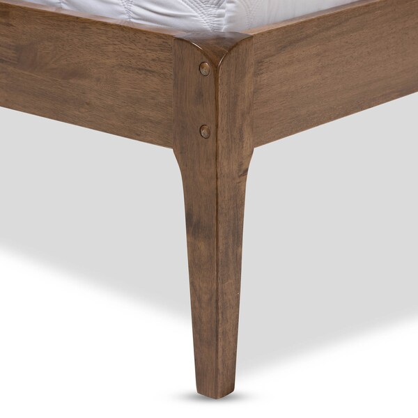 Baxton Studio Ember Light Grey and Brown Finish Wood Queen Size Platform Bed - 135-7391