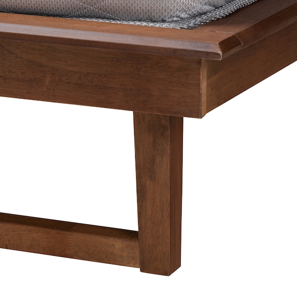 Baxton Studio Macayle Mid-Century Modern Ash Walnut Finished Wood King Size Platform Bed - 227-12430-ZORO