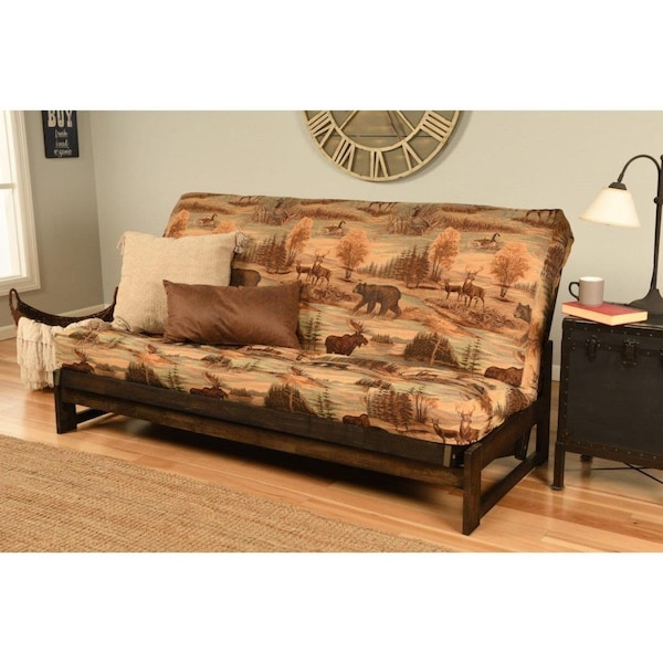 Templeton Aspen Reclaim Mocha Futon Frame with Canadian Mattress - Full Size - TE2597794