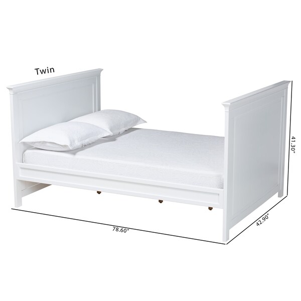 Baxton Studio Ceri Classic and Traditional White Finished Wood Twin Size Daybed - 224-12596-ZORO