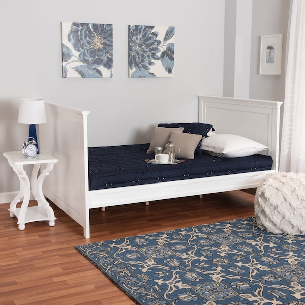 Baxton Studio Ceri Classic and Traditional White Finished Wood Twin Size Daybed - 224-12596-ZORO