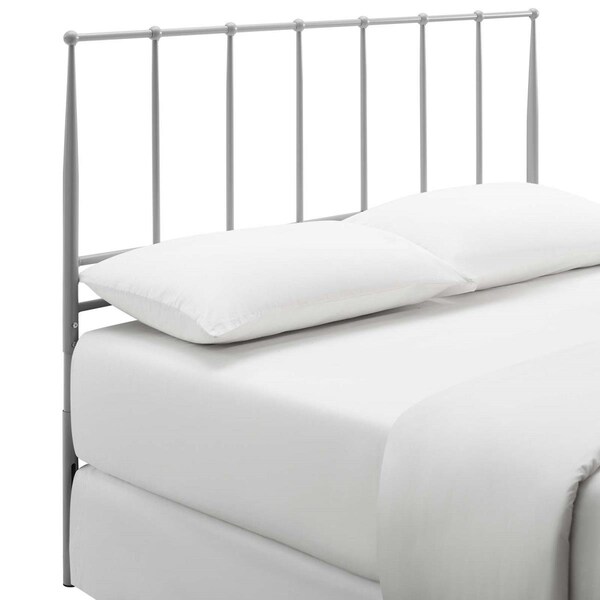 Modway Furniture 39.5 x 59.5 x 1 in. Kiana Full Metal Stainless Steel Headboard, Grey - MOD-6104-GRY