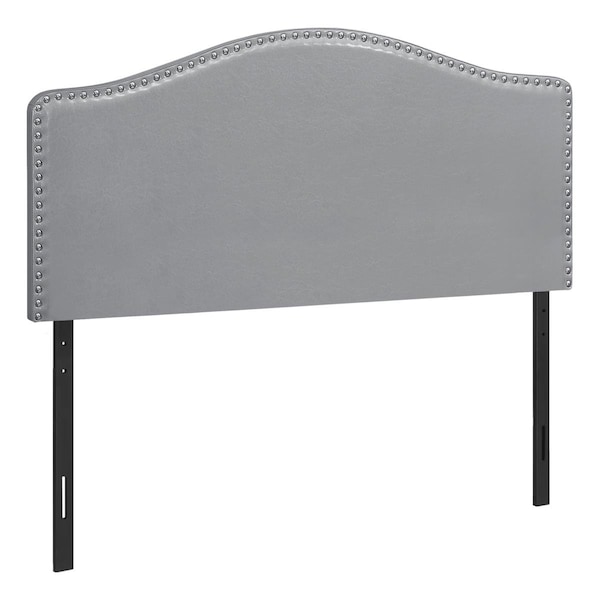 Daphnes Dinnette 57.25 x 3 x 50.5 in. Bed - Grey Leather-Look Headboard Only - Full Size - DA3598937