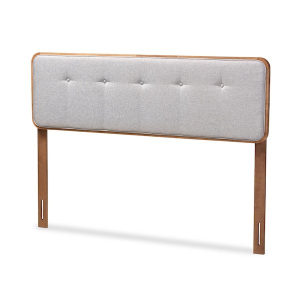 Baxton Studio Palina Light Grey Walnut Finished Wood Queen Size Headboard - 156-9441