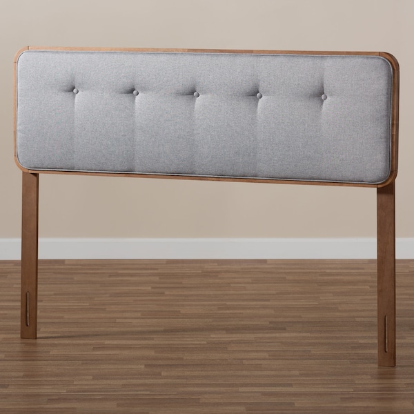 Baxton Studio Palina Light Grey Walnut Finished Wood Queen Size Headboard - 156-9441