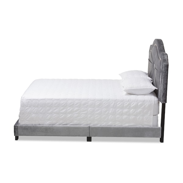 Baxton Studio Embla Modern Gray Velvet Upholstered King Size Bed - 151-9007