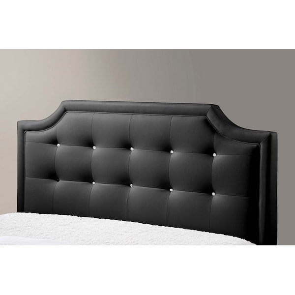 Baxton Studio Carlotta Black Modern Bed with Upholstered Headboard - King Size - 103-5194