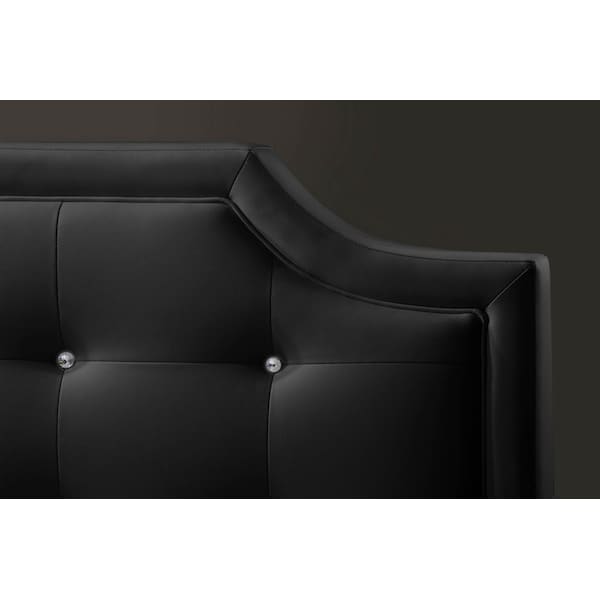 Baxton Studio Carlotta Black Modern Bed with Upholstered Headboard - King Size - 103-5194