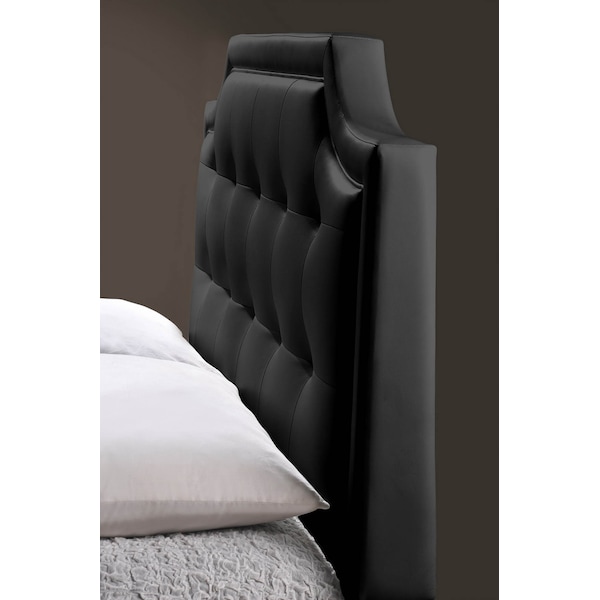 Baxton Studio Carlotta Black Modern Bed with Upholstered Headboard - King Size - 103-5194