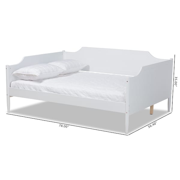 Baxton Studio Alya Classic Traditional Farmhouse White Finished Wood Full Size Daybed - 182-11172-ZORO