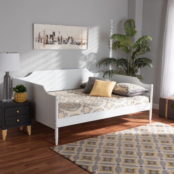 Baxton Studio Alya Classic Traditional Farmhouse White Finished Wood Full Size Daybed - 182-11172-ZORO