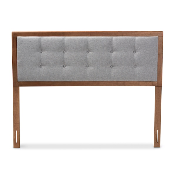Baxton Studio Sarine Light Grey Walnut Finished Wood Full Size Headboard - 156-9434