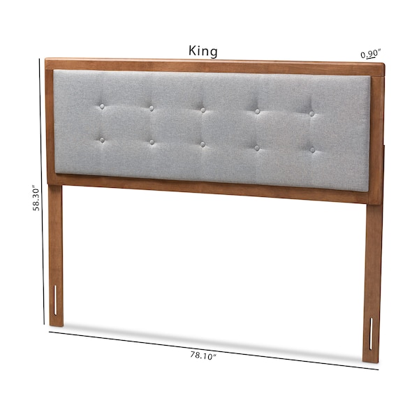 Baxton Studio Sarine Light Grey Walnut Finished Wood Full Size Headboard - 156-9434