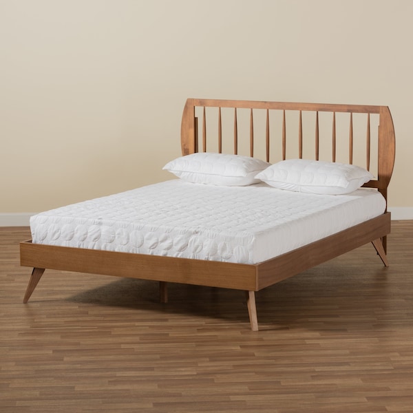Baxton Studio Emiko Modern and Contemporary Walnut Brown Finished Wood King Size Platform Bed - 183-11122-9409-ZORO