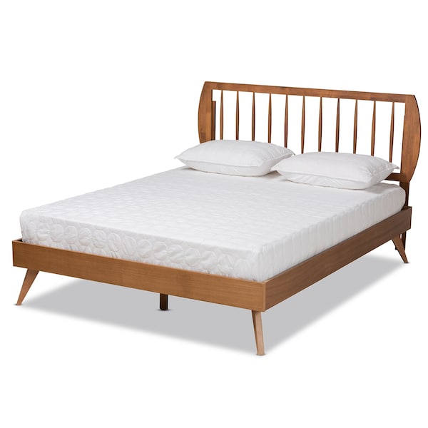 Baxton Studio Emiko Modern and Contemporary Walnut Brown Finished Wood King Size Platform Bed - 183-11122-9409-ZORO