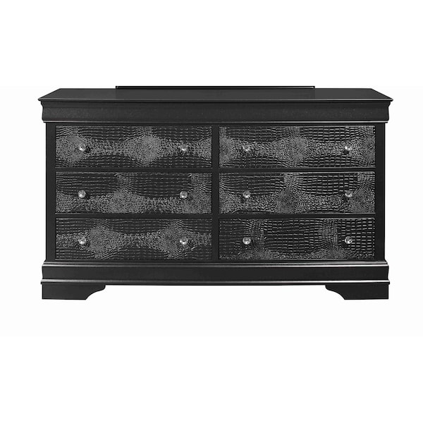 Global Furniture Usa Traditional Glam Croc Pompei Metallic Grey Queen Bed Group With Led - 2877
