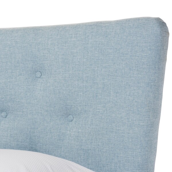 Baxton Studio Hannah Mid-Century Modern Sky Blue King Size Platform Bed - 125-7010