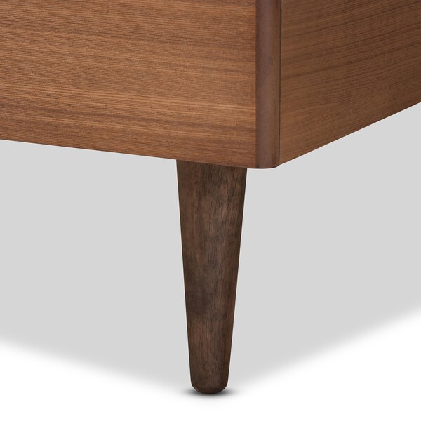 Baxton Studio Nicola Mid-Century Modern Transitional Ash Walnut Finished Wood Twin Size Platform Bed - 180-11154-11158-ZORO