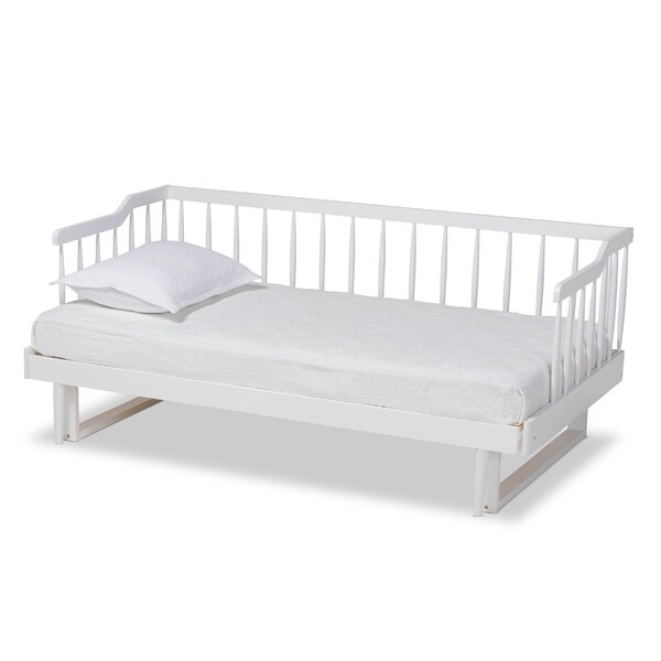Baxton Studio Muriel White Finished Wood Expandable Twin Size to King Size Daybed - 167-10740