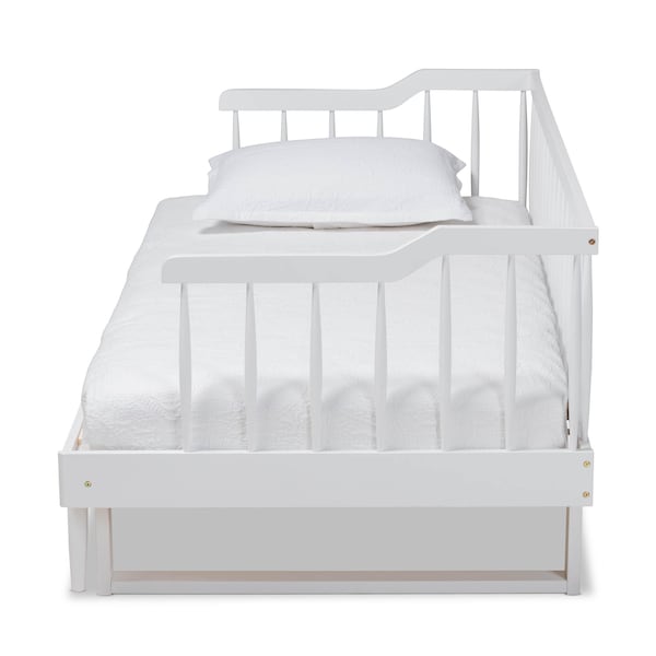 Baxton Studio Muriel White Finished Wood Expandable Twin Size to King Size Daybed - 167-10740