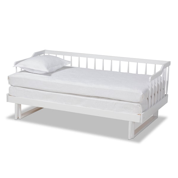 Baxton Studio Muriel White Finished Wood Expandable Twin Size to King Size Daybed - 167-10740