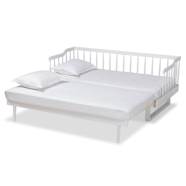 Baxton Studio Muriel White Finished Wood Expandable Twin Size to King Size Daybed - 167-10740