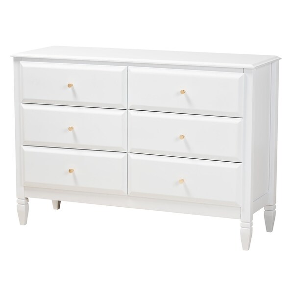 Baxton Studio Elise Classic and Transitional White Finished Wood Full Size 4Piece Bedroom Set - 218-10827-10822-10823-ZORO
