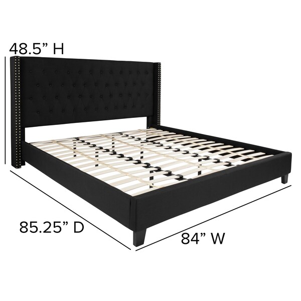 Flash Furniture Platform Bed, Riverdale, King, Black - HG-40-GG