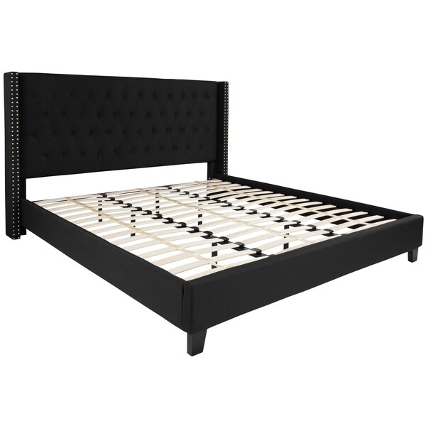 Flash Furniture Platform Bed, Riverdale, King, Black - HG-40-GG