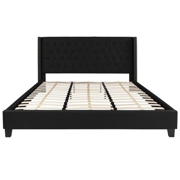 Flash Furniture Platform Bed, Riverdale, King, Black - HG-40-GG