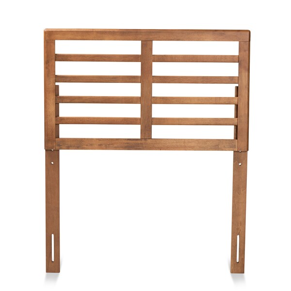 Baxton Studio Salome Mid-Century Modern Walnut Brown Finished Wood Twin Size Open Slat Headboard - 181-11161-ZORO