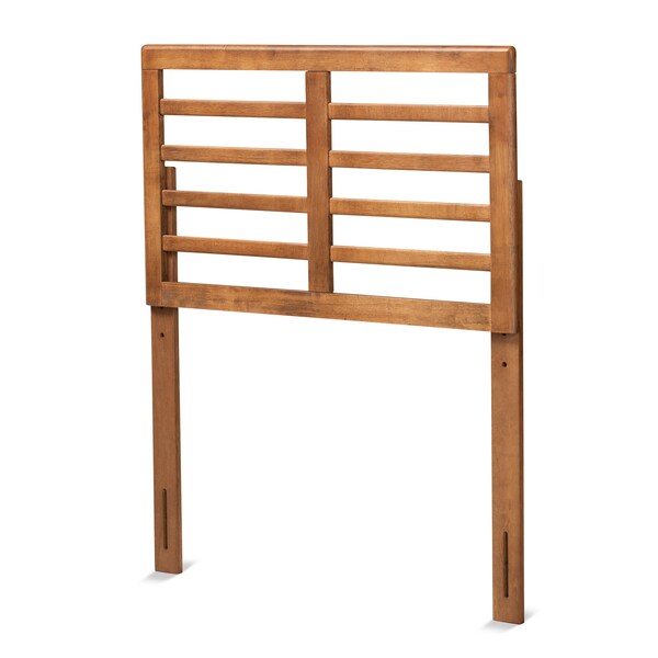 Baxton Studio Salome Mid-Century Modern Walnut Brown Finished Wood Twin Size Open Slat Headboard - 181-11161-ZORO