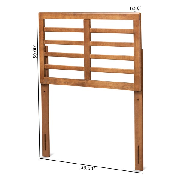Baxton Studio Salome Mid-Century Modern Walnut Brown Finished Wood Twin Size Open Slat Headboard - 181-11161-ZORO