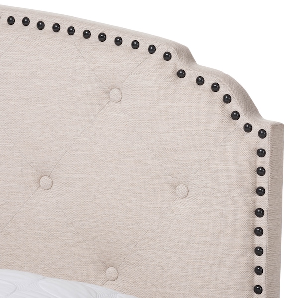 Baxton Studio Lexi Modern Light Beige Upholstered Full Size Bed - 136-7436