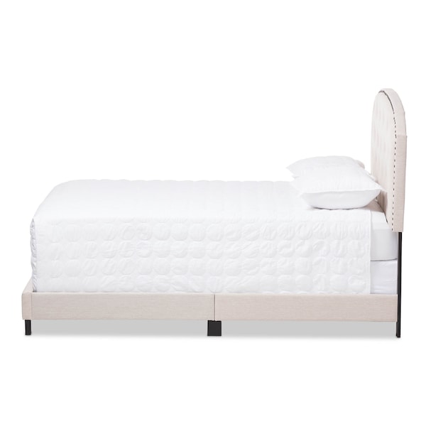 Baxton Studio Lexi Modern Light Beige Upholstered Full Size Bed - 136-7436