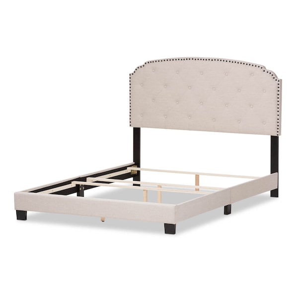 Baxton Studio Lexi Modern Light Beige Upholstered Full Size Bed - 136-7436