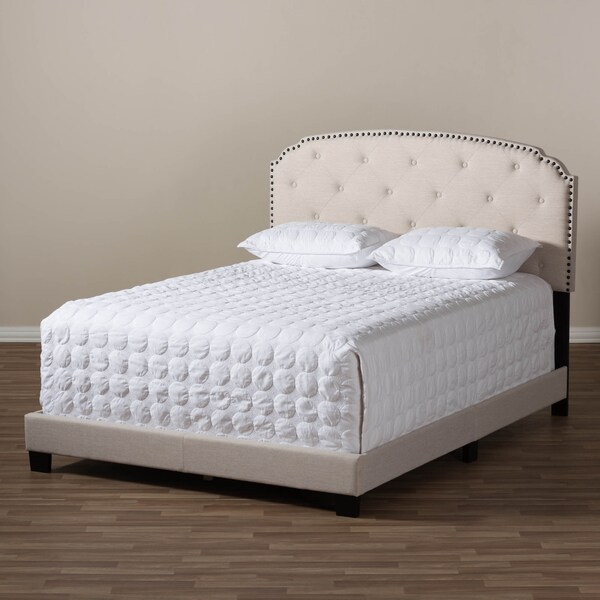 Baxton Studio Lexi Modern Light Beige Upholstered Full Size Bed - 136-7436