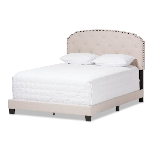 Baxton Studio Lexi Modern Light Beige Upholstered Full Size Bed - 136-7436