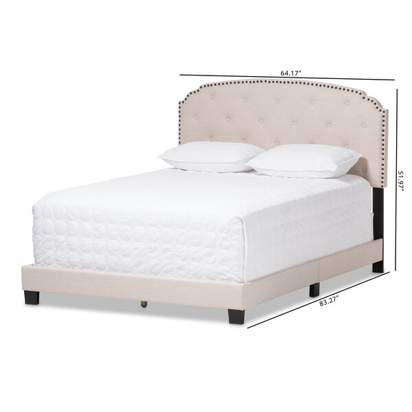 Baxton Studio Lexi Modern Light Beige Upholstered Full Size Bed - 136-7436